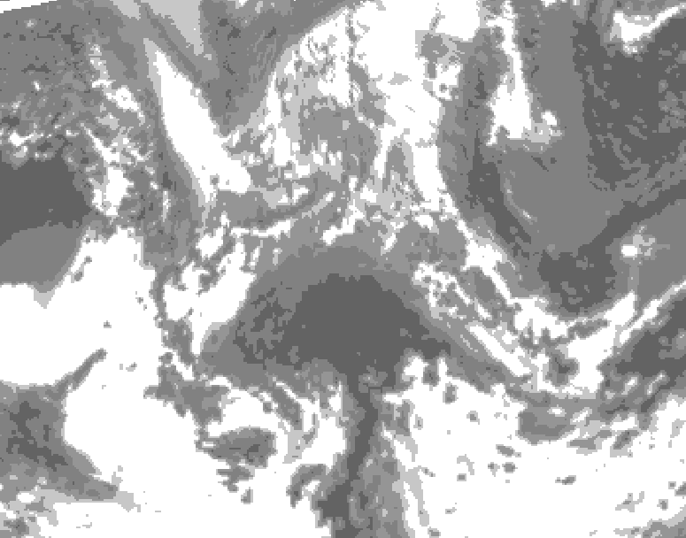 GDPS total cloud 102 hour forecast chart for Canada based on 2026/04/20 0000Z data