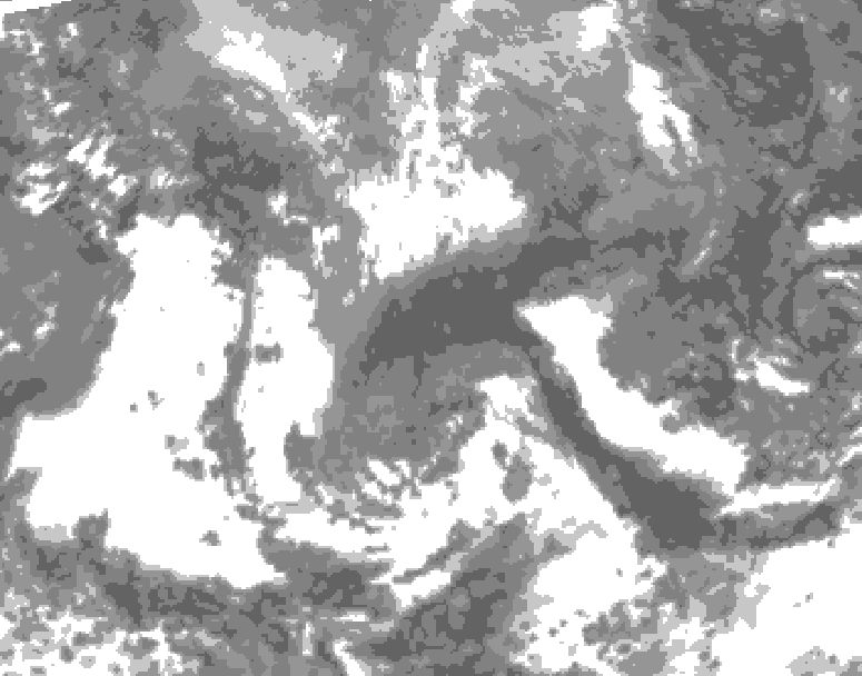 GDPS total cloud 150 hour forecast chart for Canada based on 2026/04/20 0000Z data