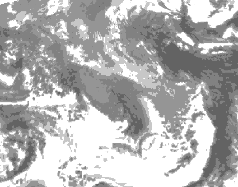 GDPS total cloud 012 hour forecast chart for Canada based on 2026/04/20 1200Z data