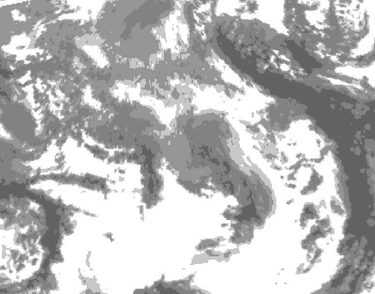 GDPS total cloud 024 hour forecast chart for Canada based on 2026/04/20 1200Z data