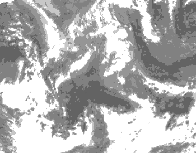 GDPS total cloud 078 hour forecast chart for Canada based on 2026/04/20 1200Z data