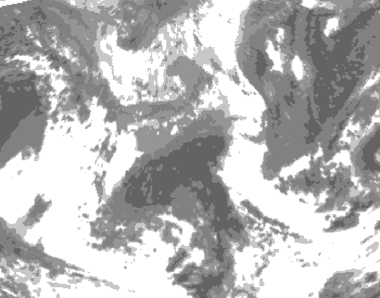 GDPS total cloud 102 hour forecast chart for Canada based on 2026/04/20 1200Z data