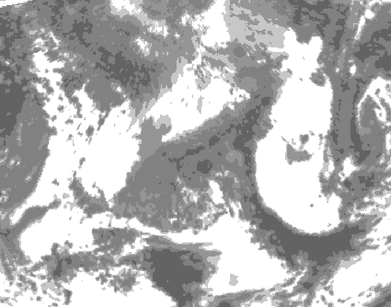 GDPS total cloud 150 hour forecast chart for Canada based on 2026/04/20 1200Z data