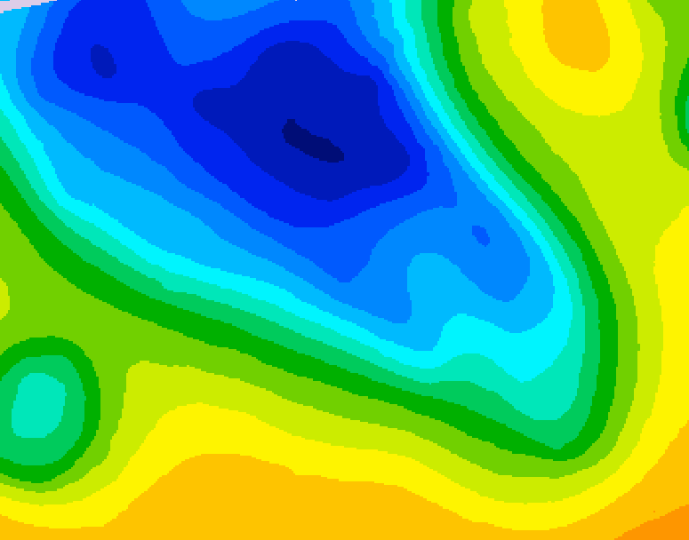 GDPS 500 millibar geopotential height 006 hour forecast chart for Canada based on 2026/04/21 0000Z data