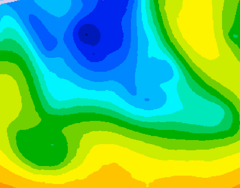 GDPS 500 millibar geopotential height 036 hour forecast chart for Canada based on 2026/04/21 0000Z data