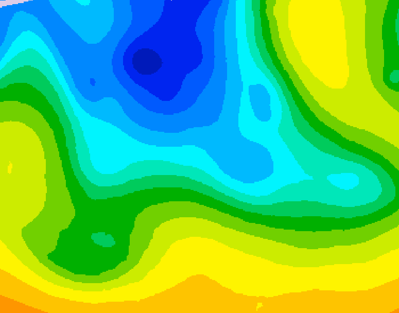 GDPS 500 millibar geopotential height 042 hour forecast chart for Canada based on 2026/04/21 0000Z data