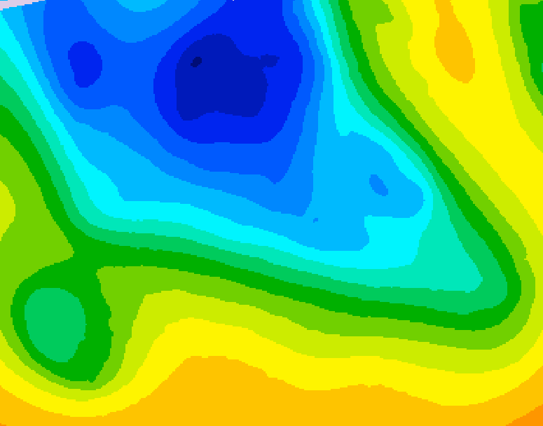 GDPS 500 millibar geopotential height 012 hour forecast chart for Canada based on 2026/04/21 1200Z data