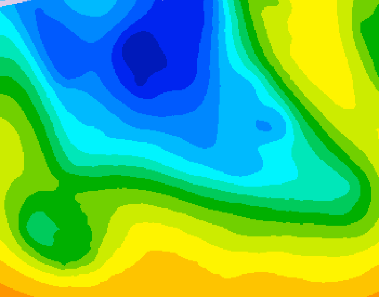 GDPS 500 millibar geopotential height 018 hour forecast chart for Canada based on 2026/04/21 1200Z data