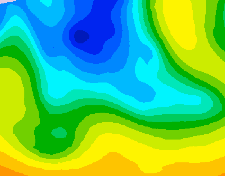 GDPS 500 millibar geopotential height 030 hour forecast chart for Canada based on 2026/04/21 1200Z data
