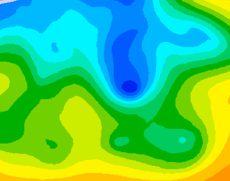 GDPS 500 millibar geopotential height 222 hour forecast chart for Canada based on 2026/04/21 1200Z data