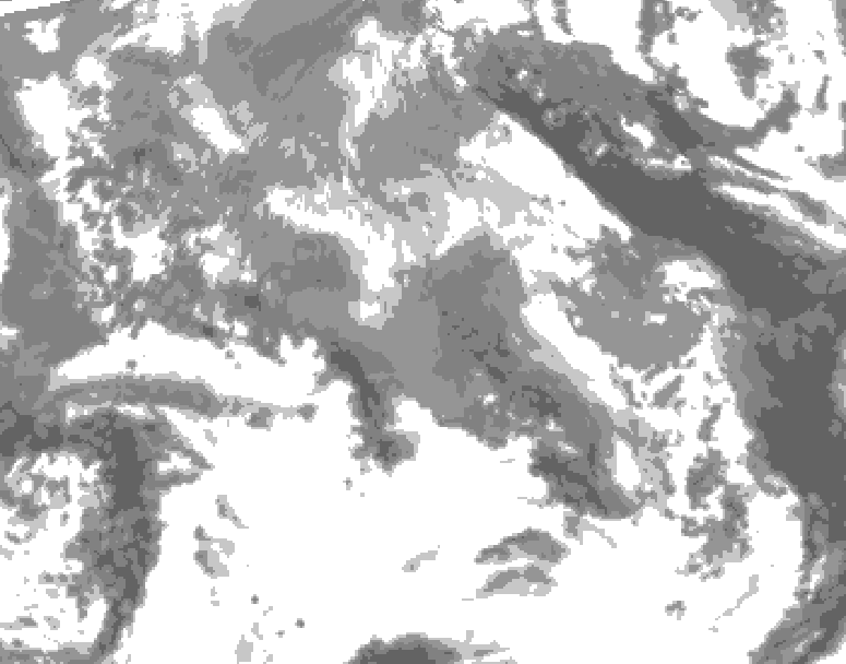 GDPS total cloud 018 hour forecast chart for Canada based on 2026/04/21 0000Z data