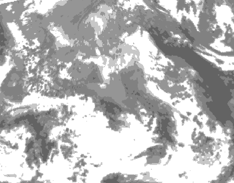 GDPS total cloud 024 hour forecast chart for Canada based on 2026/04/21 0000Z data