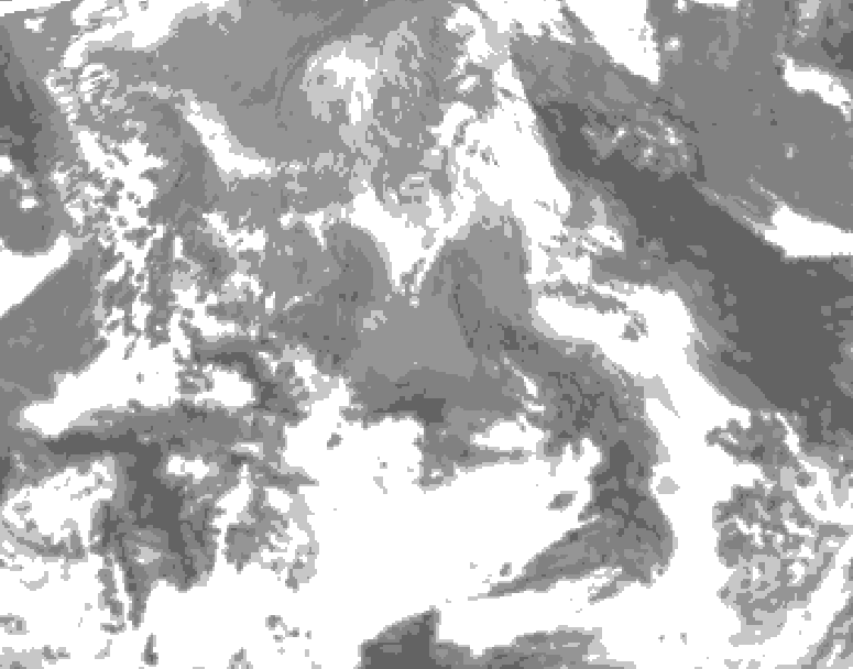 GDPS total cloud 030 hour forecast chart for Canada based on 2026/04/21 0000Z data
