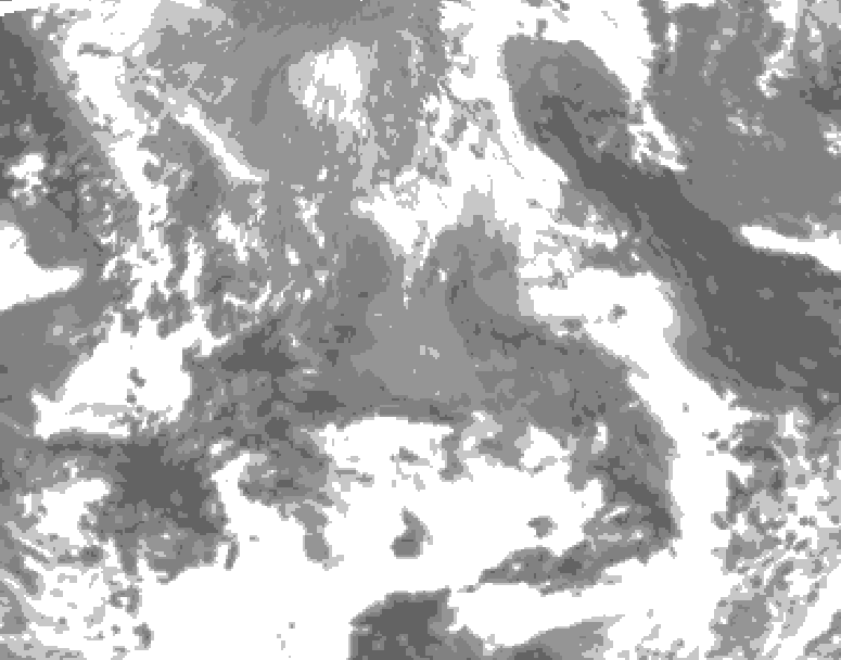 GDPS total cloud 036 hour forecast chart for Canada based on 2026/04/21 0000Z data