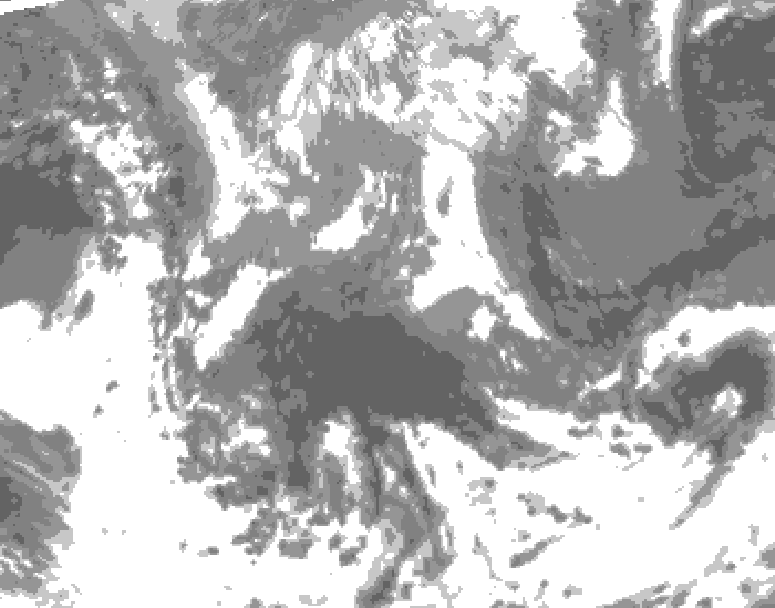 GDPS total cloud 072 hour forecast chart for Canada based on 2026/04/21 0000Z data