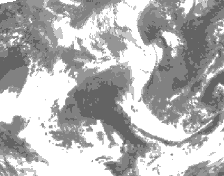 GDPS total cloud 090 hour forecast chart for Canada based on 2026/04/21 0000Z data