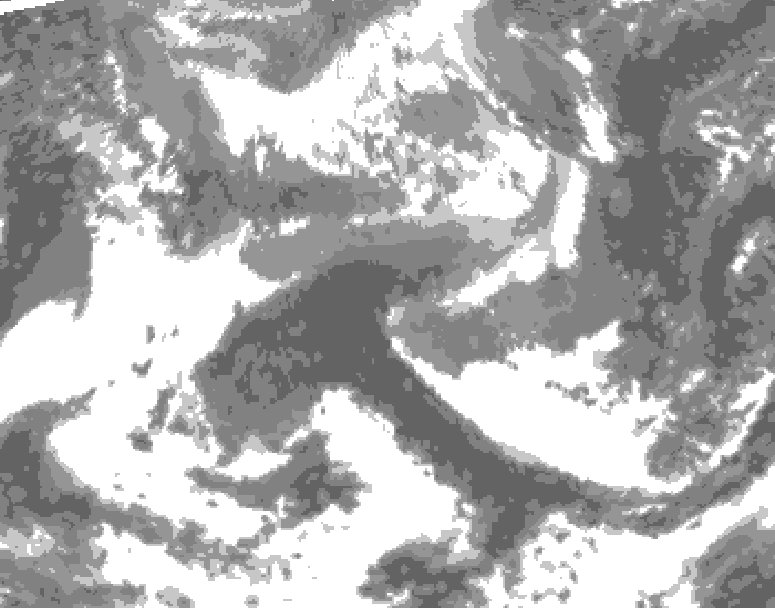 GDPS total cloud 102 hour forecast chart for Canada based on 2026/04/21 0000Z data