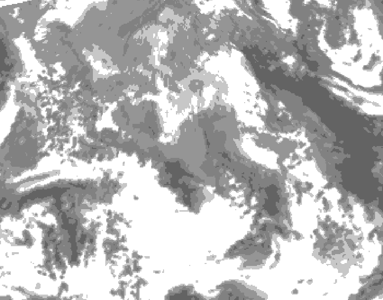 GDPS total cloud 012 hour forecast chart for Canada based on 2026/04/21 1200Z data