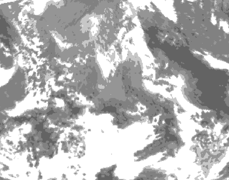 GDPS total cloud 018 hour forecast chart for Canada based on 2026/04/21 1200Z data