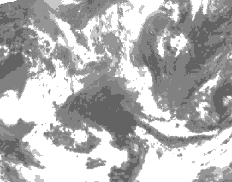 GDPS total cloud 072 hour forecast chart for Canada based on 2026/04/21 1200Z data