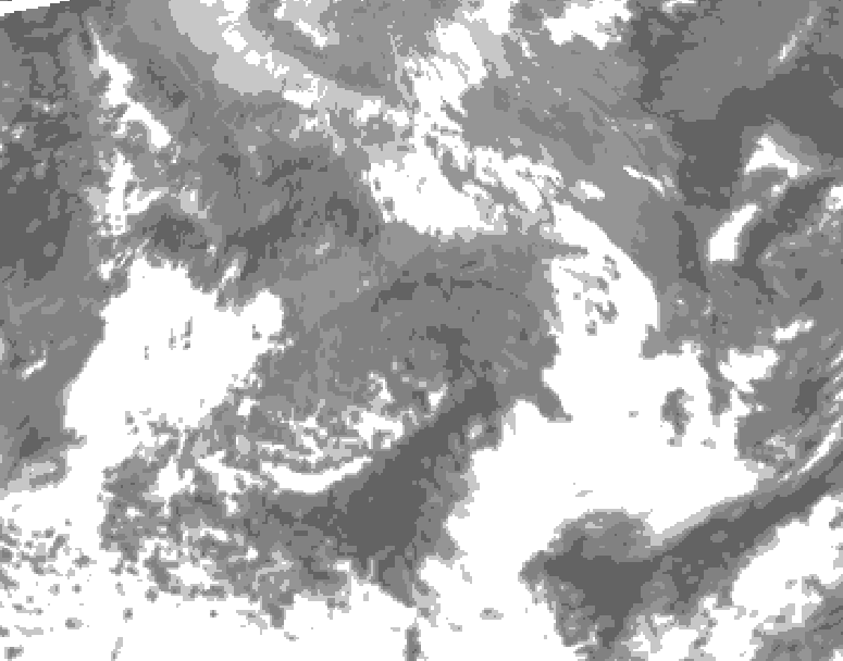 GDPS total cloud 132 hour forecast chart for Canada based on 2026/04/21 1200Z data