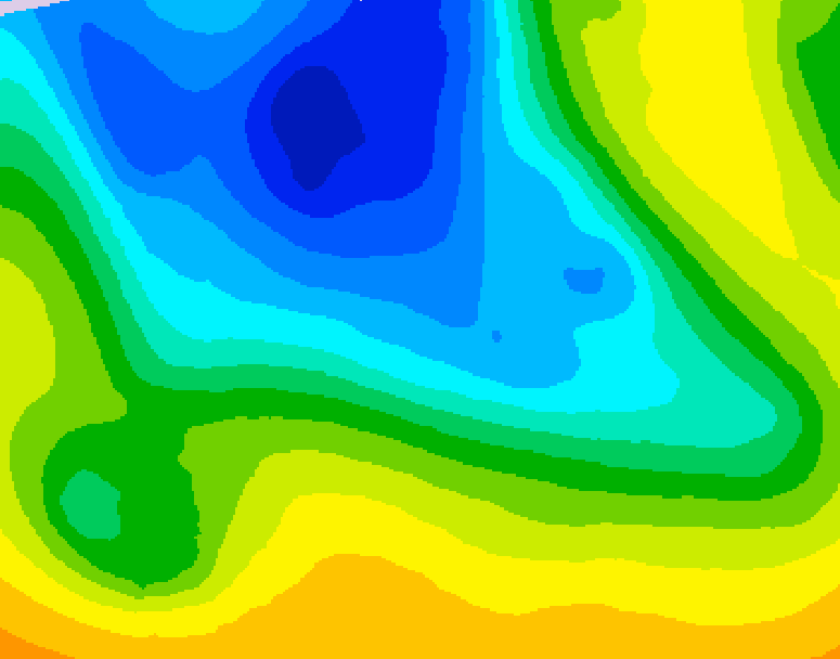 GDPS 500 millibar geopotential height 006 hour forecast chart for Canada based on 2026/04/22 0000Z data