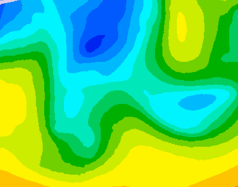 GDPS 500 millibar geopotential height 036 hour forecast chart for Canada based on 2026/04/22 0000Z data