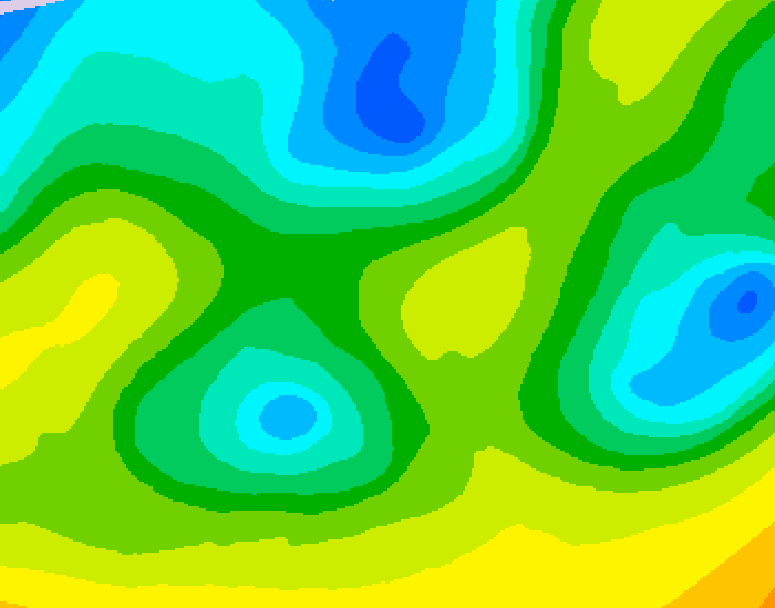 GDPS 500 millibar geopotential height 072 hour forecast chart for Canada based on 2026/04/22 0000Z data