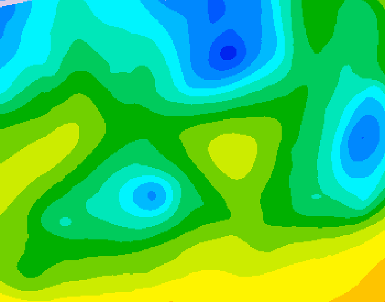 GDPS 500 millibar geopotential height 090 hour forecast chart for Canada based on 2026/04/22 0000Z data