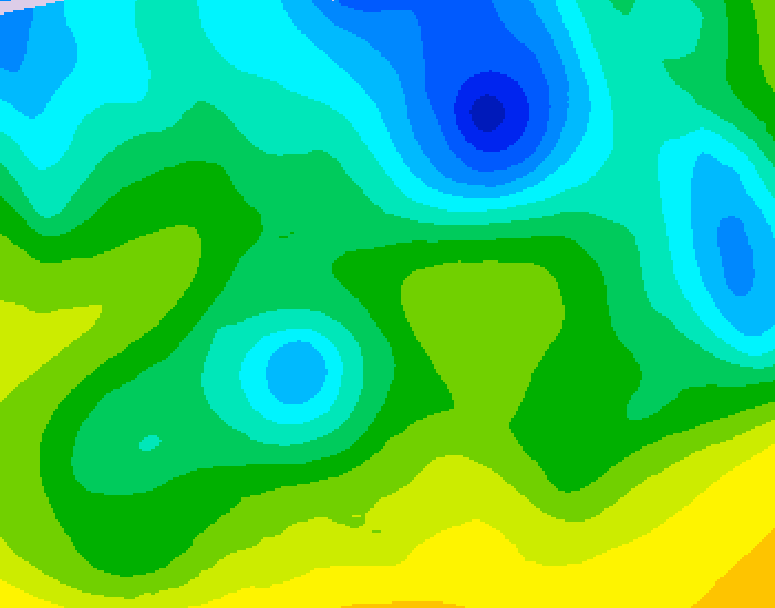 GDPS 500 millibar geopotential height 102 hour forecast chart for Canada based on 2026/04/22 0000Z data