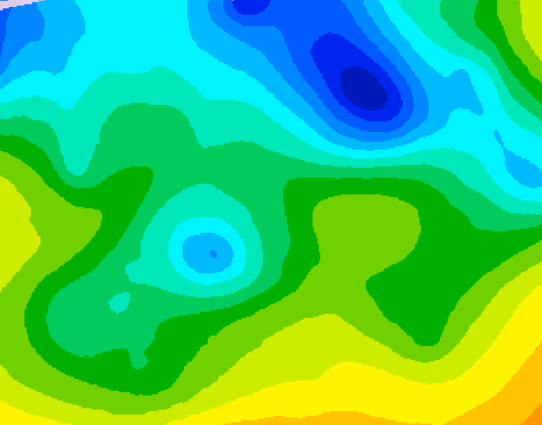 GDPS 500 millibar geopotential height 114 hour forecast chart for Canada based on 2026/04/22 0000Z data