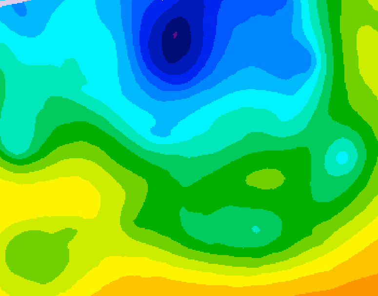 GDPS 500 millibar geopotential height 198 hour forecast chart for Canada based on 2026/04/22 0000Z data