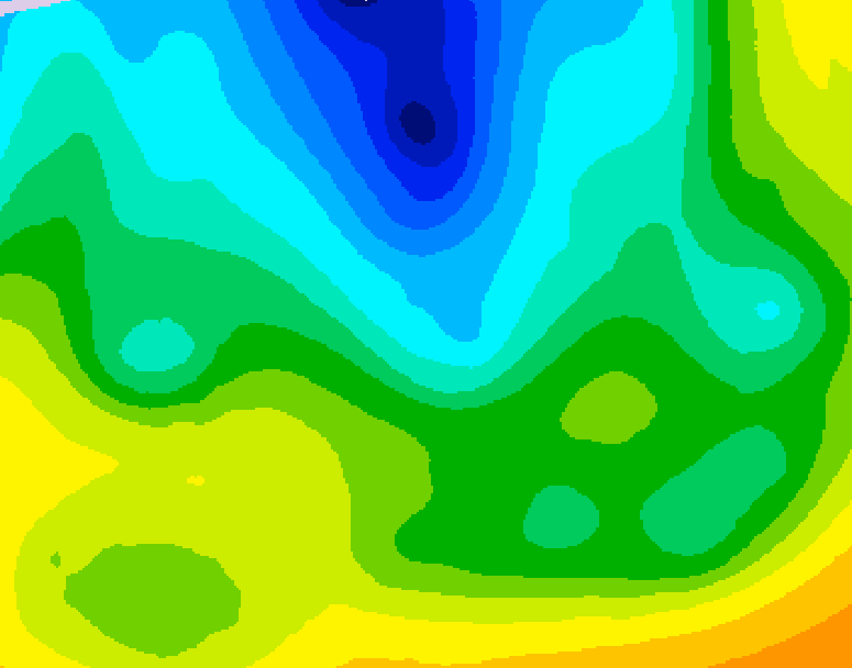 GDPS 500 millibar geopotential height 222 hour forecast chart for Canada based on 2026/04/22 0000Z data