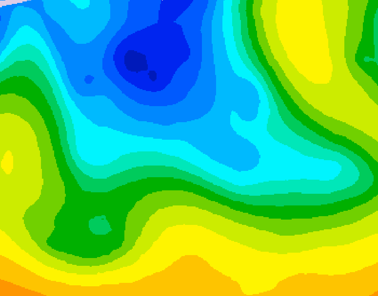 GDPS 500 millibar geopotential height 006 hour forecast chart for Canada based on 2026/04/22 1200Z data