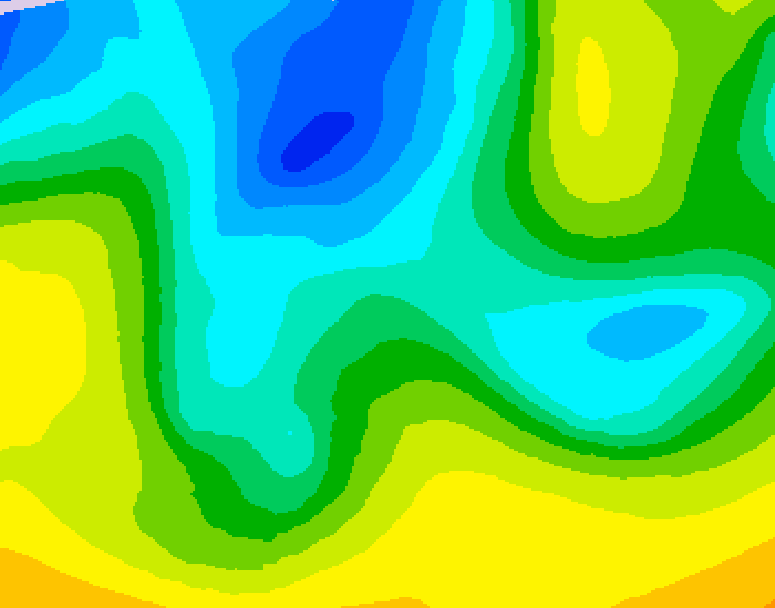 GDPS 500 millibar geopotential height 024 hour forecast chart for Canada based on 2026/04/22 1200Z data