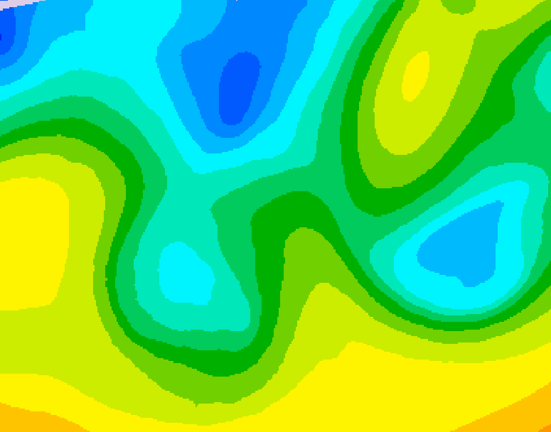 GDPS 500 millibar geopotential height 036 hour forecast chart for Canada based on 2026/04/22 1200Z data