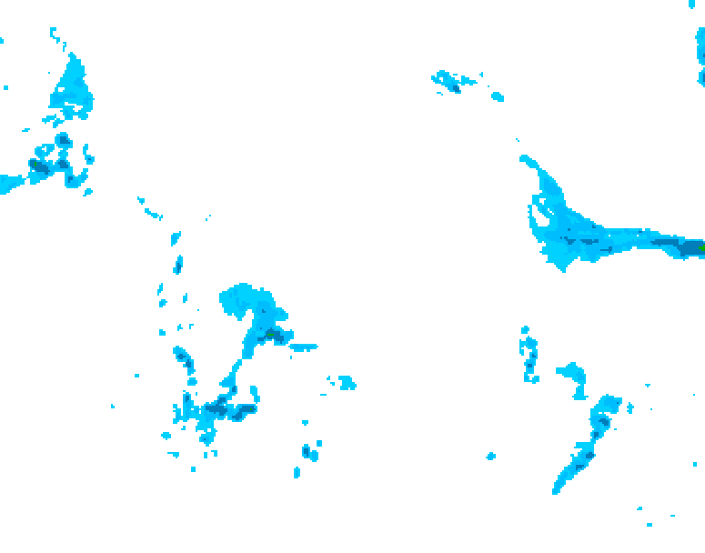 GDPS precipitation 018 hour forecast chart for Canada based on 2026/04/22 1200Z data
