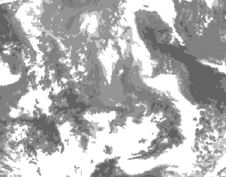 GDPS total cloud 012 hour forecast chart for Canada based on 2026/04/22 0000Z data