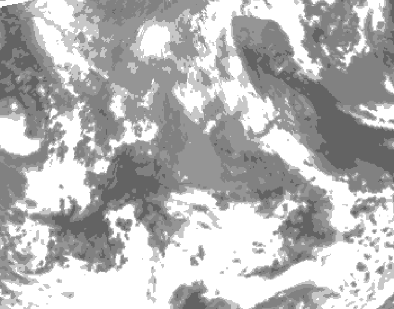 GDPS total cloud 018 hour forecast chart for Canada based on 2026/04/22 0000Z data