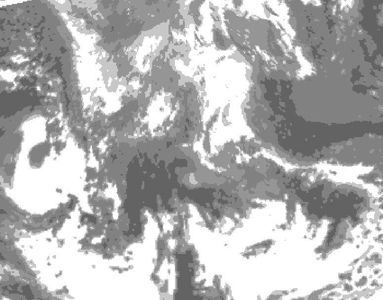 GDPS total cloud 036 hour forecast chart for Canada based on 2026/04/22 0000Z data