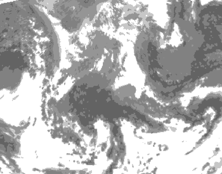 GDPS total cloud 048 hour forecast chart for Canada based on 2026/04/22 0000Z data