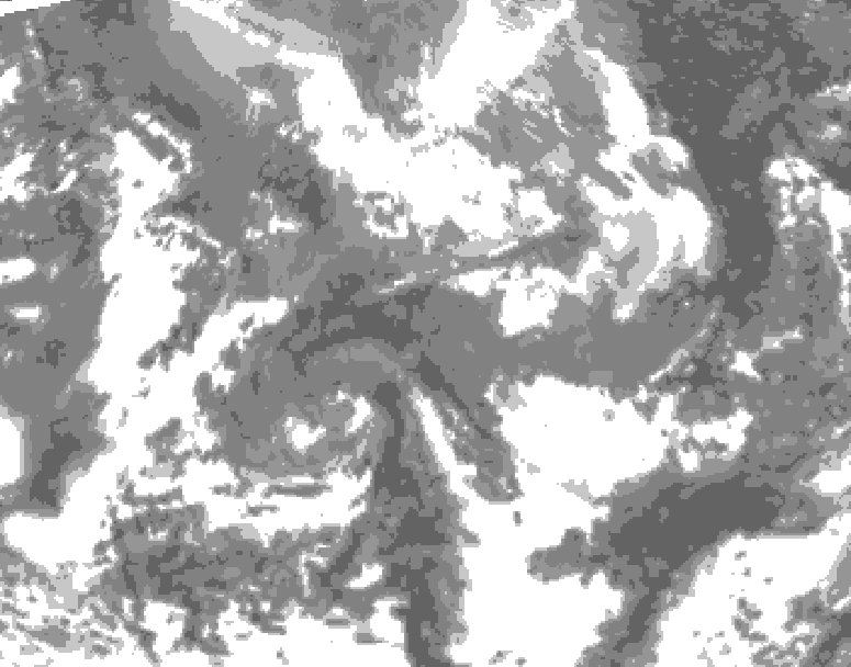GDPS total cloud 102 hour forecast chart for Canada based on 2026/04/22 0000Z data