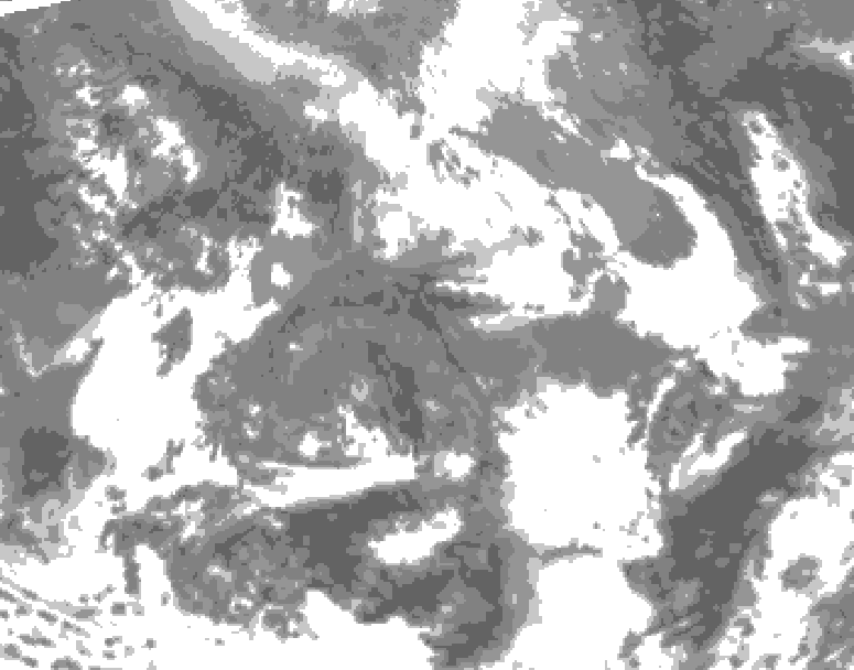 GDPS total cloud 114 hour forecast chart for Canada based on 2026/04/22 0000Z data