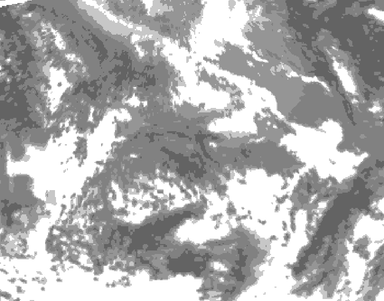 GDPS total cloud 120 hour forecast chart for Canada based on 2026/04/22 0000Z data