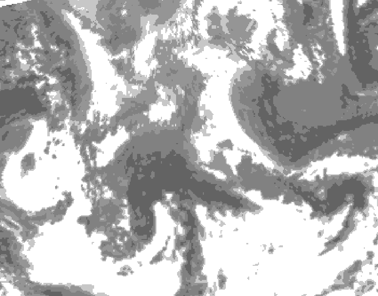 GDPS total cloud 030 hour forecast chart for Canada based on 2026/04/22 1200Z data