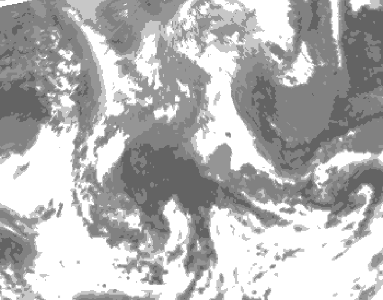 GDPS total cloud 036 hour forecast chart for Canada based on 2026/04/22 1200Z data
