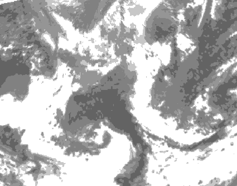 GDPS total cloud 054 hour forecast chart for Canada based on 2026/04/22 1200Z data