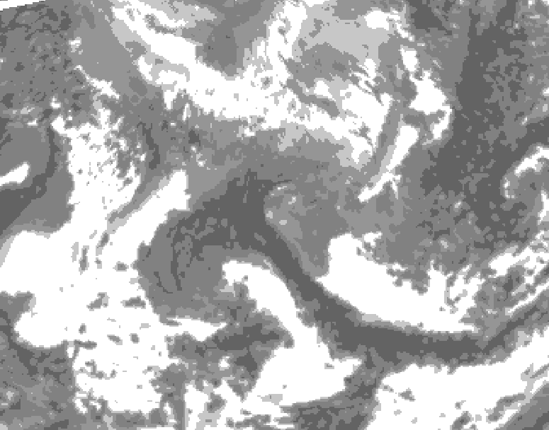 GDPS total cloud 072 hour forecast chart for Canada based on 2026/04/22 1200Z data