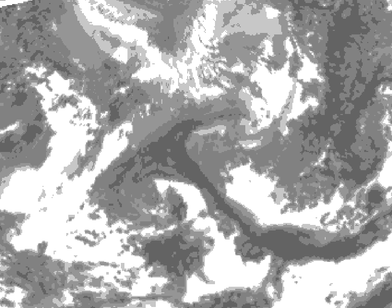 GDPS total cloud 078 hour forecast chart for Canada based on 2026/04/22 1200Z data