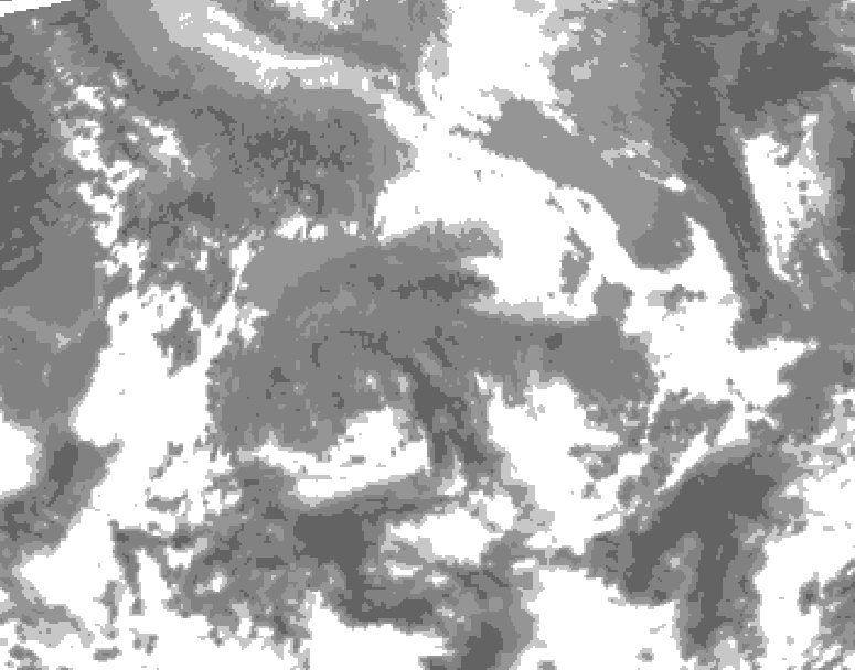 GDPS total cloud 102 hour forecast chart for Canada based on 2026/04/22 1200Z data
